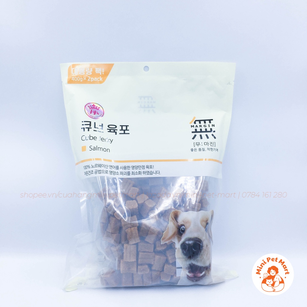 Cá hồi viên cho chó BOWWOW 800g - bánh xương, snack, bánh thưởng, xương gặm cho chó