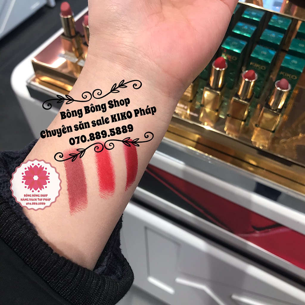 (Chuẩn Pháp-Son mới giá sale) Son lì KIKO Holiday Gems Lasting Luxury Matte Lipstick