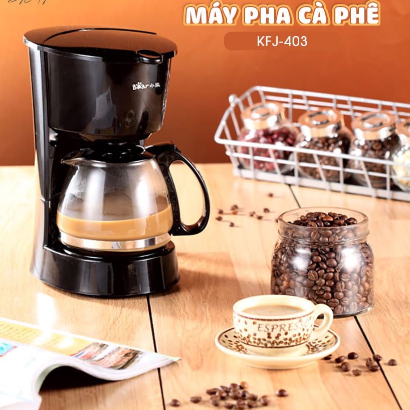 Máy pha trà, máy pha cà phê Bear CF-B06V2 màu đen công suất 550W, dung tích 600ml, sử dụng Inox 304 an toàn