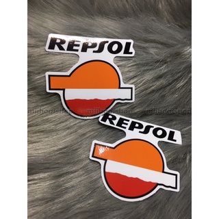 Cặp tem logo REPSOL hình tròn, decal cao cấp, chống nước