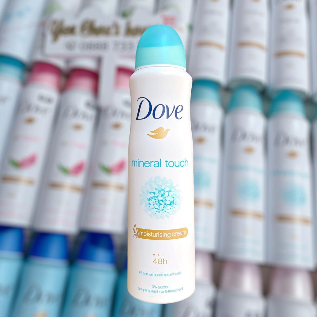 Xịt khử mùi Dove dưỡng ẩm, ngăn mùi 48h - 150ml
