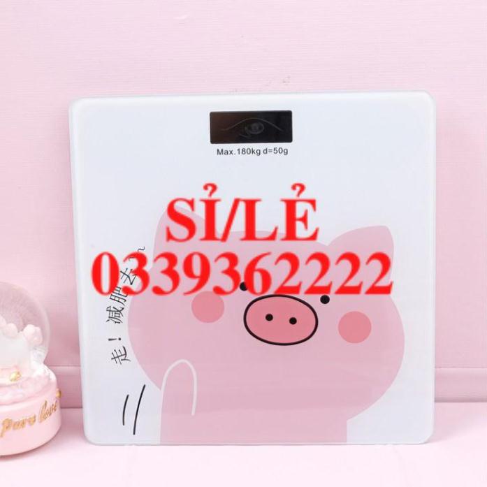 [ COCOLOVE ] Cân điện tử trọng tải 180kg - Cân sức khỏe họa tiết con heo dễ thương (CCH02)