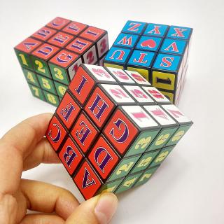 ❤Thời Gian Giới Hạn Miễn Phí Vận Chuyển❤Miếng Dán Hình Khối Rubik Màu Đen In Chữ Và Số Giáo Dục Cho Bé