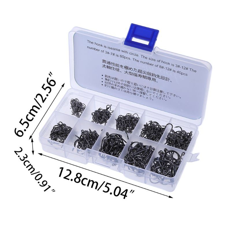 Hộp 500 Lưỡi Câu Bén Nhọn Có 10 Kích Cỡ