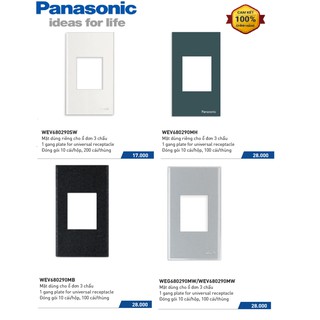 Combo 10 cái - mặt dùng riêng ổ đơn 3 chấu dòng wide series panasonic-wev680290sw, wev680290mh, wev680290mb, wev680290mw