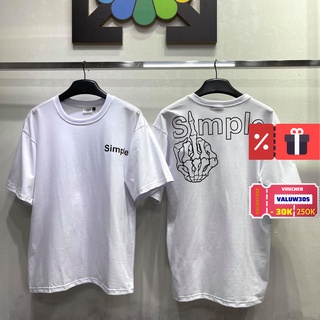 Áo thun BÀN TAY XƯƠNG SIMPLE Unisex nam nữ form rộng tay lỡ