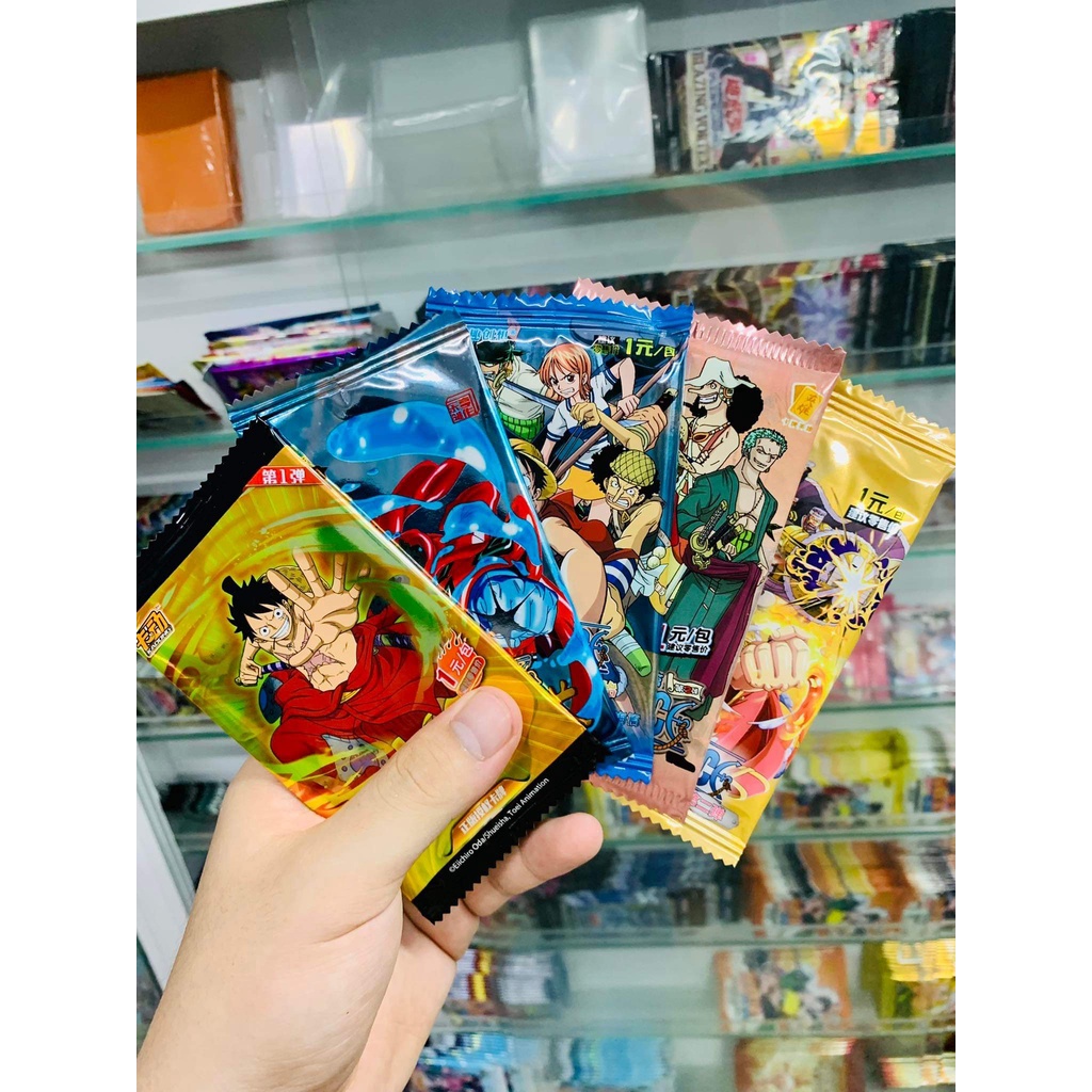 [ Dưa Hấu ] Set 5 ảnh thẻ nhân phẩm Anime One Piece ngẫu nhiên chibi xinh xắn
