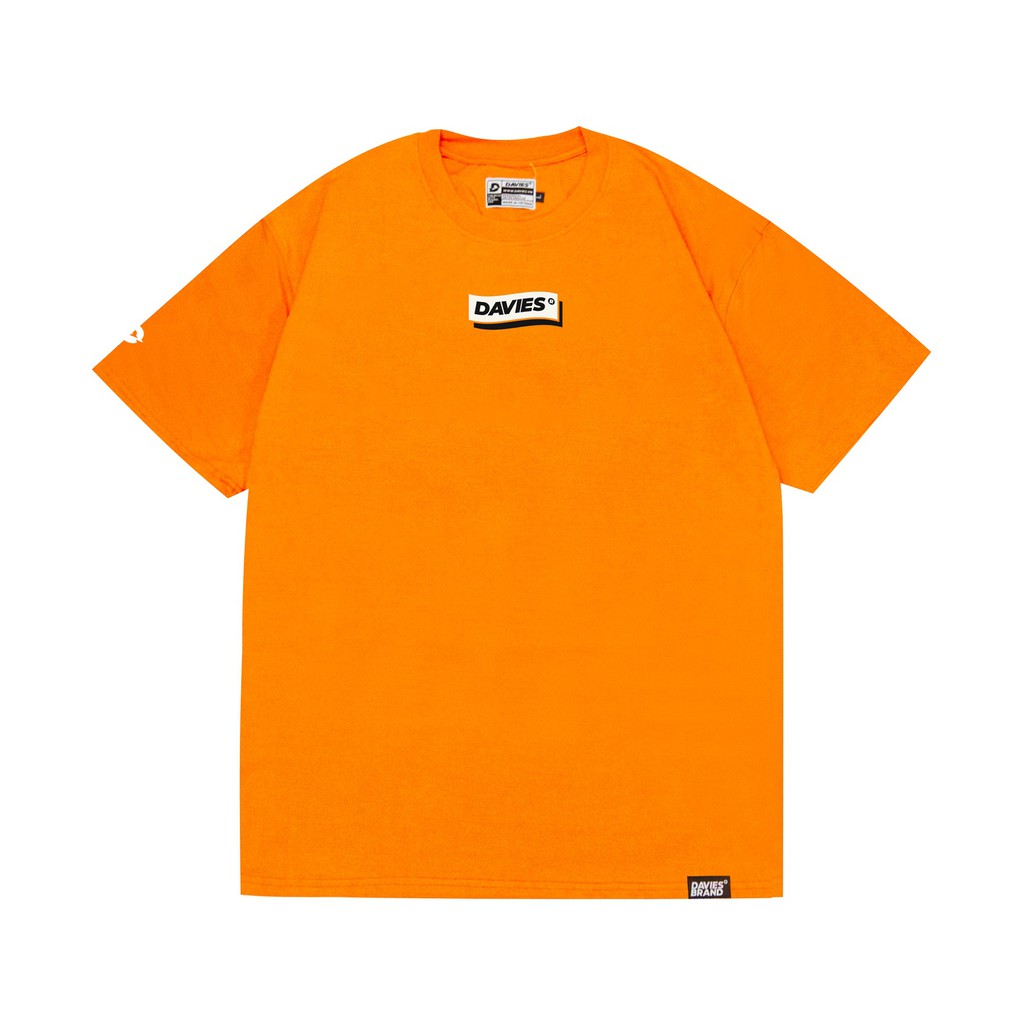Áo thun form rộng nam nữ tay lỡ Davies - áo phông basic tee màu cam Box Logo. | BigBuy360 - bigbuy360.vn