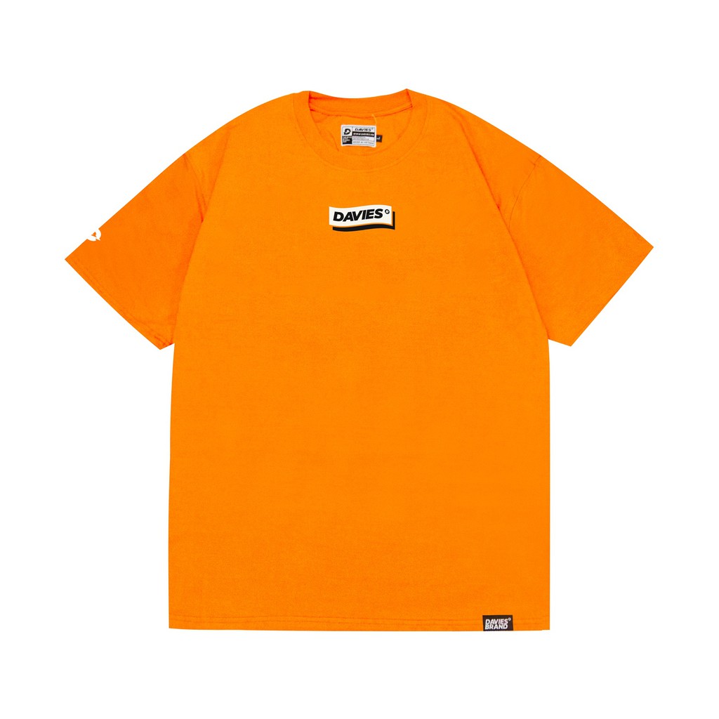 Áo thun form rộng nam nữ tay lỡ Davies - áo phông basic tee màu cam Box Logo.