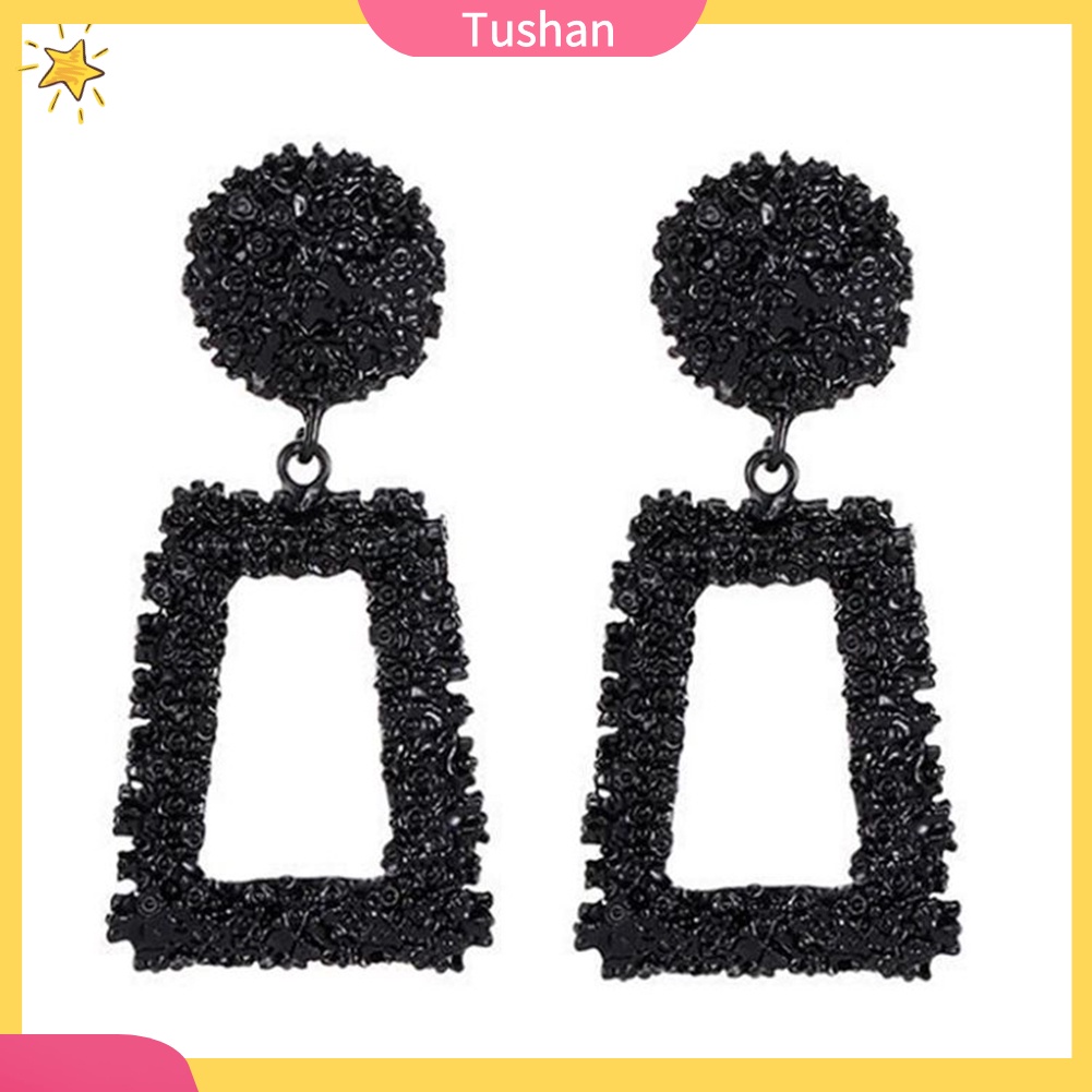 Đôi Bông Tai Dài Họa Tiết Hình Học Cá Tính Hợp Thời Trang Cho Nữ