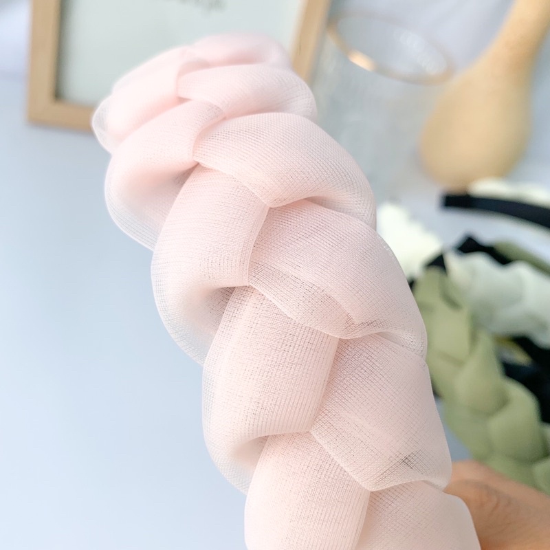 Băng đô cài tóc voan Hàn Quốc màu pastel