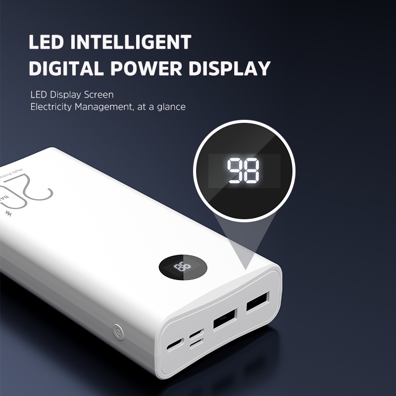 Sạc dự phòng 20000mah 22.5W Màn Hình Hiển Thị Điện Tử Kèm Dây Cáp Sạc