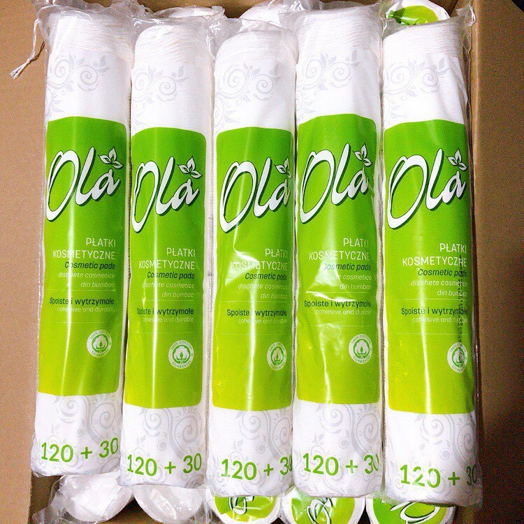 Bông Tẩy Trang Ola 120+30 Miếng Cotton Pads Ba Lan Dập Viền Mềm Mịn, Dễ Chịu, Thấm Hút Tốt OLA - Xoaiauth