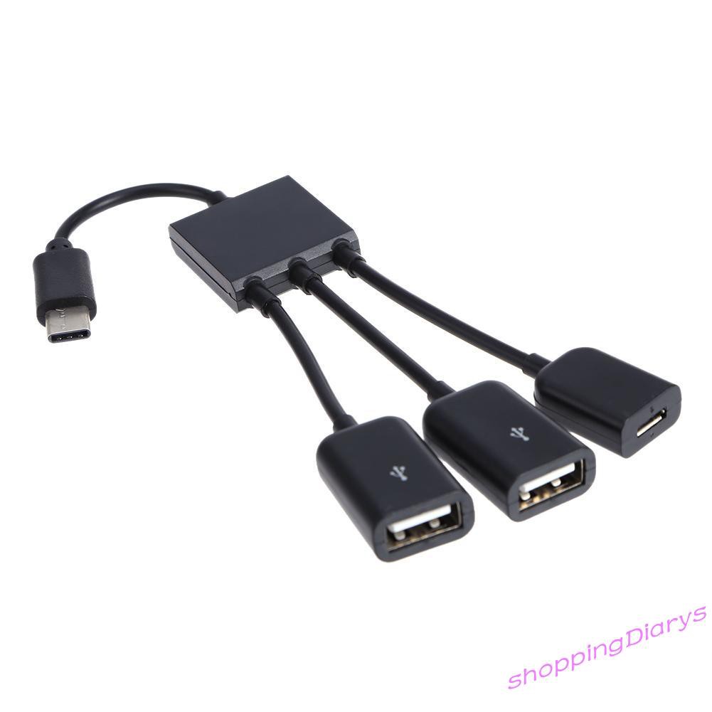 Bộ 2 Dây Cáp Chuyển Đổi Cổng Usb-A / F + Micro Usb Sang Usb 3.1 Type-C Male