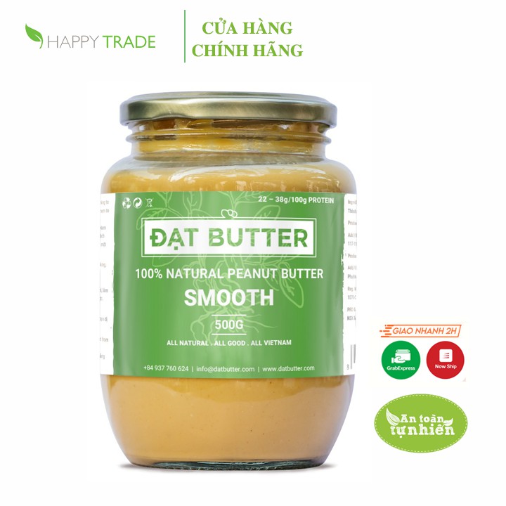 Bơ đậu phộng bơ lạc nguyên chất không đường xay mịn Đạt Butter (500g) | BigBuy360 - bigbuy360.vn