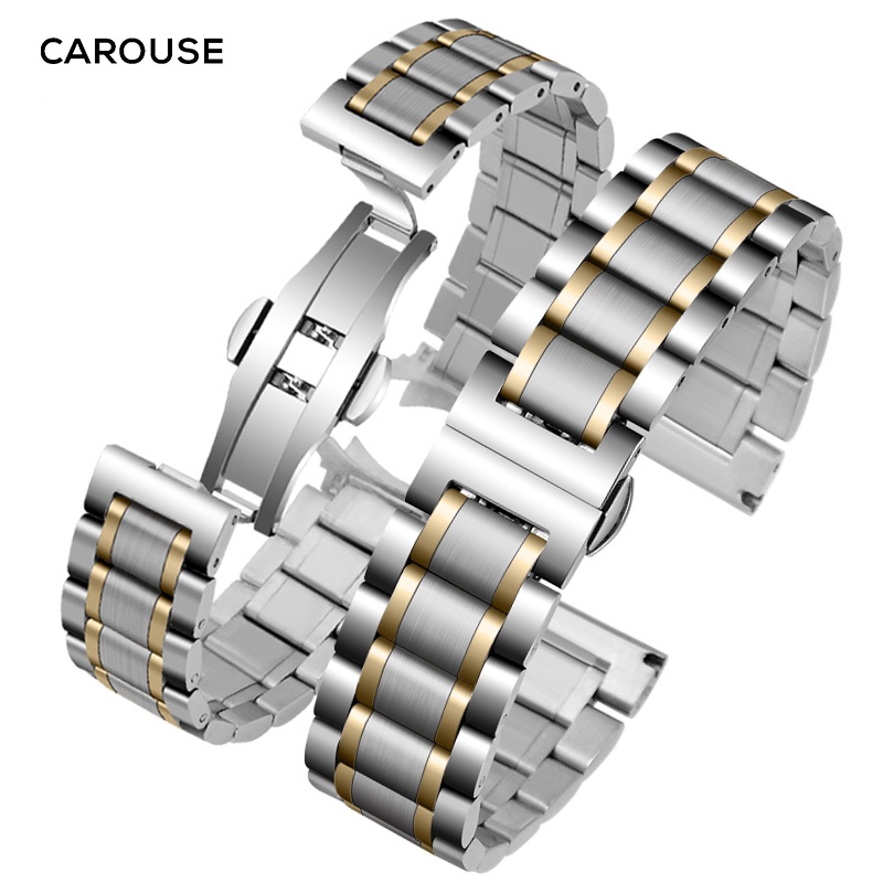 Dây Đeo Đồng Hồ Bằng Thép Không Gỉ Rộng 12 13 14 16 17 18 19 20 21 22 23 24mm