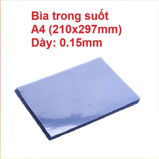 [10 Tờ] Bìa kiếng A4 trong suốt dày 1.5mic