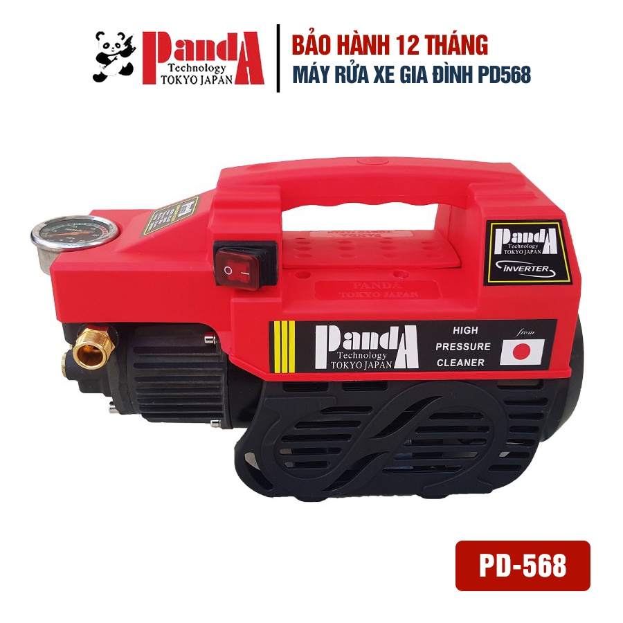 Máy rửa xe PANDA PD568 công suất 2300W, Motor từ dây Đồng dùng cho gia đình phun rửa sân, ô tô, xe máy