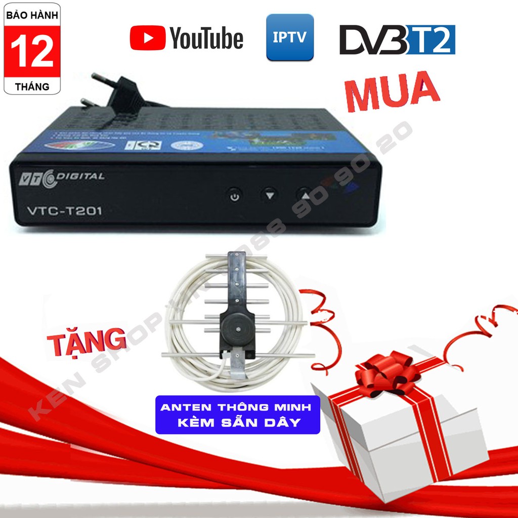 [Tặng Anten] Đầu thu Kỹ thuật số DVB T2 VTC T201HD/T201s YOUTOBE