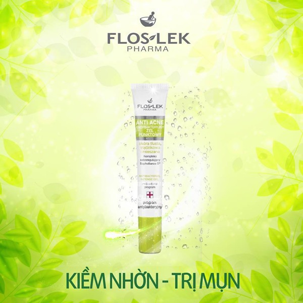 Floslek Anti Acne Antibacterial Intense Gel - Gel hỗ trợ ngừa mụn, giảm thâm 20ml