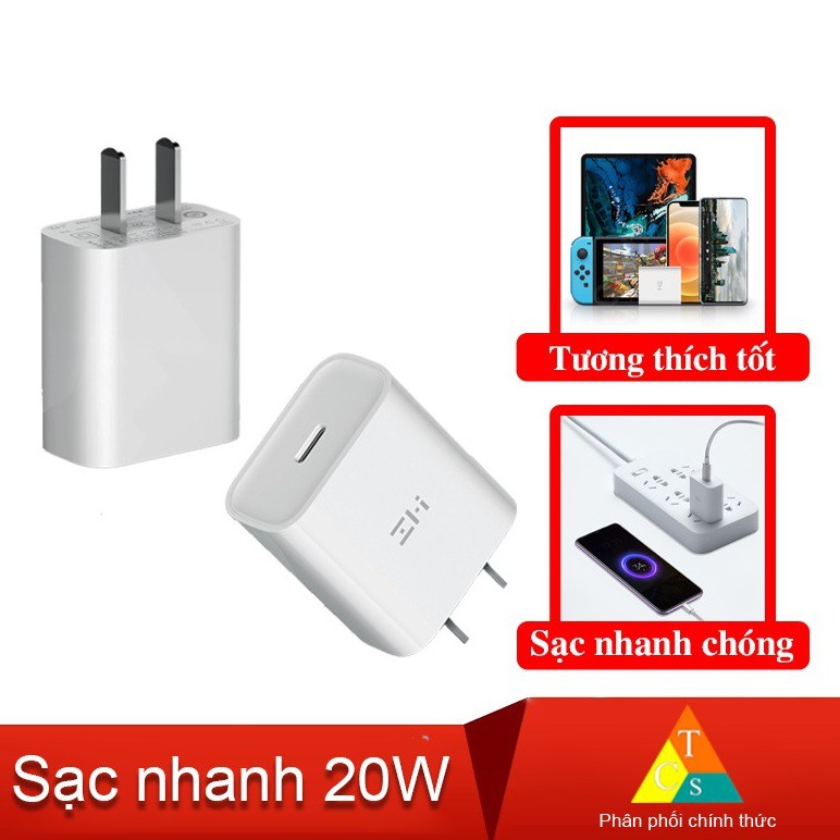 Củ sạc nhanh Xiaomi Zmi HA716 Type C 20W PD3.0 chuyên cho iphone