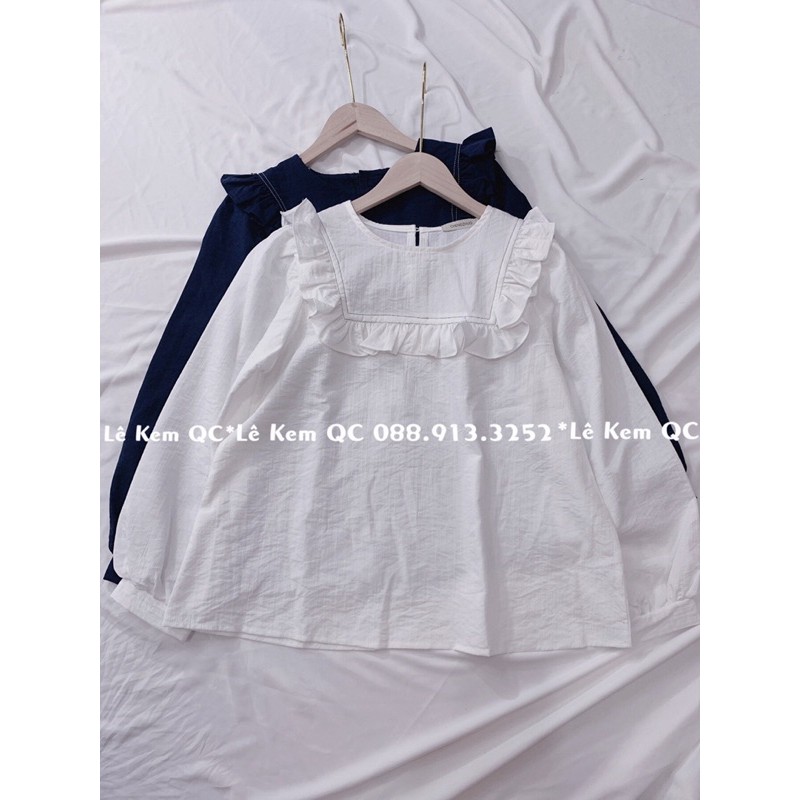 ⭐️ Ảnh Thật ⭐️ Áo Tay Dài Cổ Bèo Ulzzang Chất Đũi Hàng Quảng Châu Loại 1