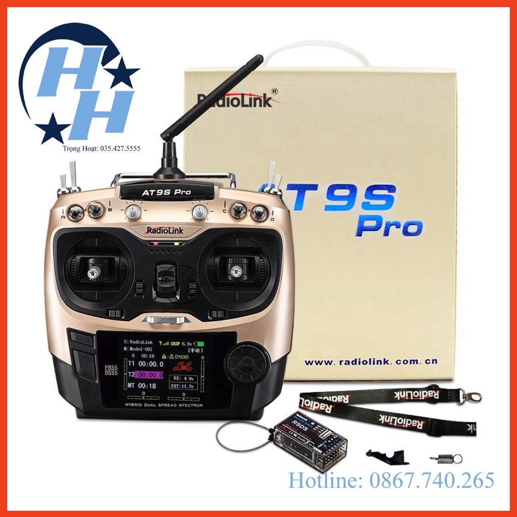 Tay điều khiển RadioLink at9s 10ch 2.4g ( combo) máy bay điều khiển