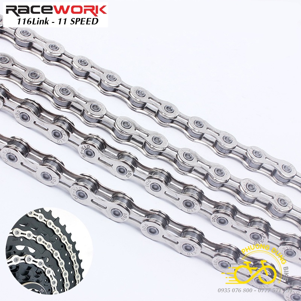 Xích sên bán rỗng xe đạp RACEWORK 11 Speed - Fullbox
