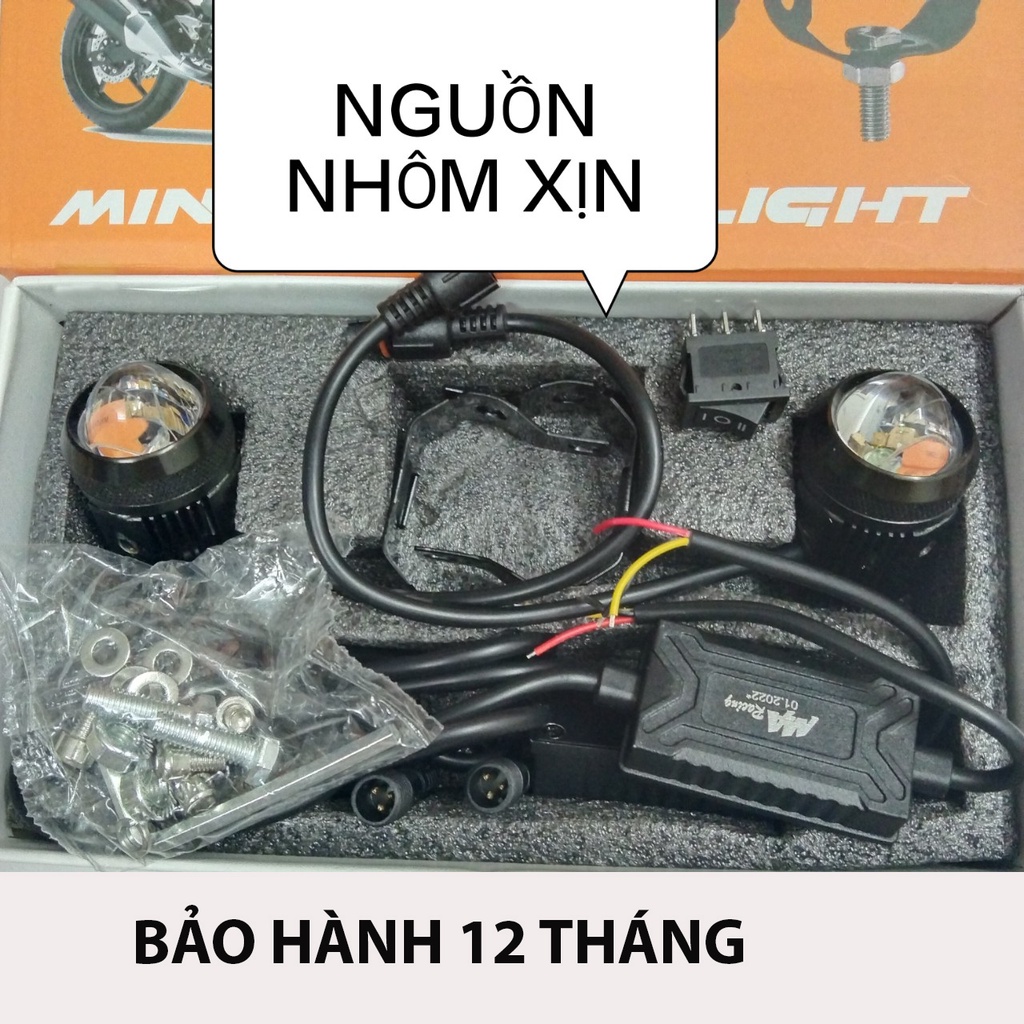 Đèn Trợ Sáng Mini Bi Cầu Mini Xe Máy Chính Hãng Loại 1 + Tặng công tắc đèn- HIỆU MA
