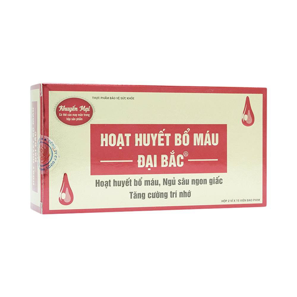 Hoạt huyết bổ máu Đại Bắc – Hỗ trợ giúp hoạt huyết, giảm nguy cơ tai biến, đột quỵ