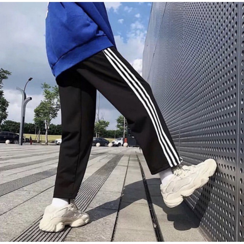 [CÓ VIDEO, VẢI XỊN, ĐỦ SIZE] Quần Jogger Đỏ 3 Sọc Trắng, ống suông Phong Cách Thể Thao Talabi Shop