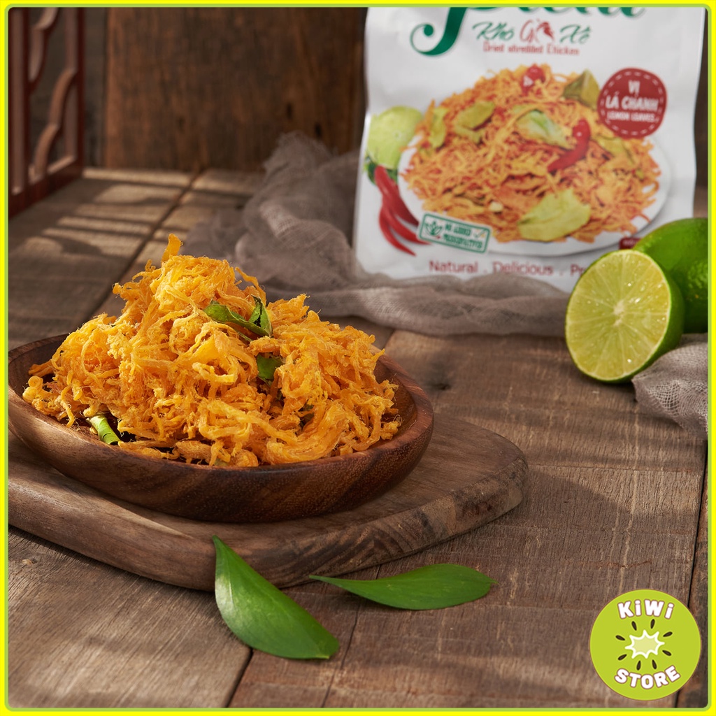Khô gà lá chanh 100g 50g 25g xé sợi cay nhẹ đồ ăn vặt Kiwi Store | BigBuy360 - bigbuy360.vn