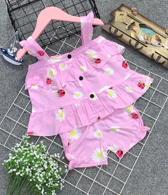 Sỉ bộ lanh cánh tiên cho bé vải lanh thái tone tôn loại 1