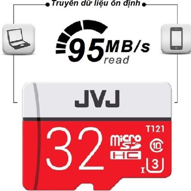 Thẻ nhớ JVJ 32G ProU3 Class10 – chuyên dụng cho CAMERA, hàng tốt giá tốt BH 5 năm, 1 đổi 1