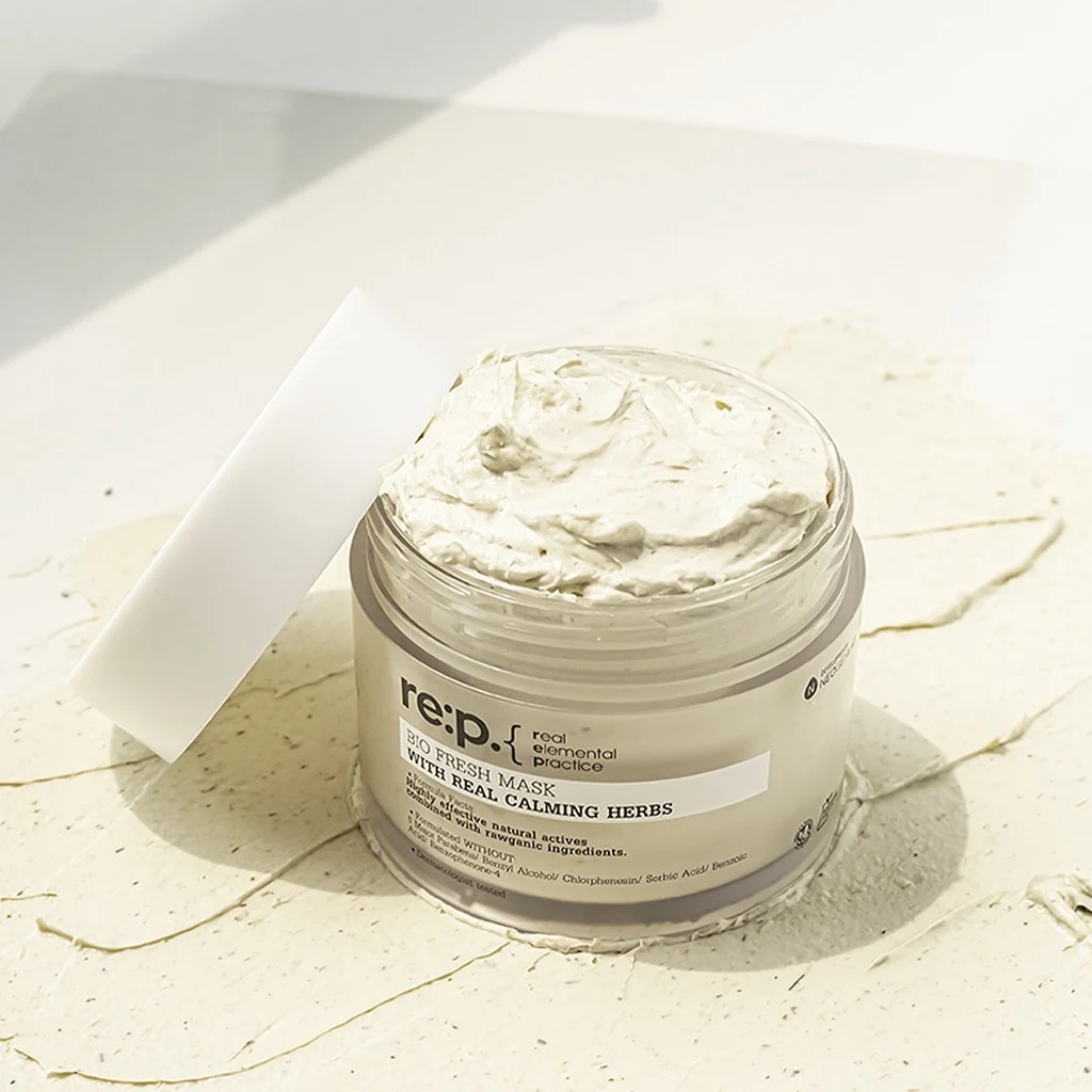 Mặt Nạ Đất Sét Hữu Cơ RE:P Bio Fresh Mask With Rep Real Herbs Cấp ẩm Và Phục Hồi Da, GIảm sưng viêm 130g
