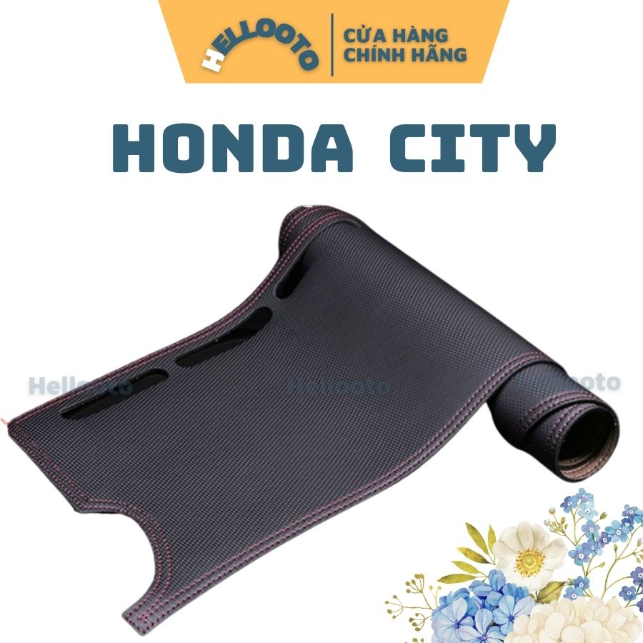 Thảm taplo da carbon xe Honda City 2021 2022 2023 màu đen Chất Liệu Da Cao Cấp