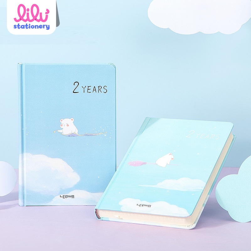 Sổ tay ghi chép nhật ký B6 256 trang bìa cứng mẫu gấu dễ thương phù hợp làm bullet journal, planer
