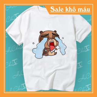 DEAL CHẤT- [ FREE SHIP ] Áo Thun Chồn Nâu Mặt Lầy - Cực hài 2 giá cực tốt