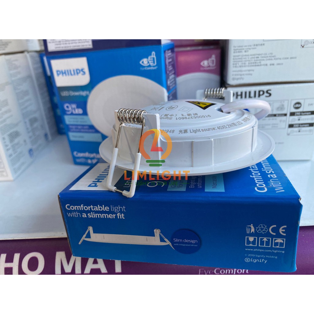 Đèn âm trần 59521 marcasite, công suất 9w, thương hiệu Philips, ánh sáng trắng, vàng, trung tính
