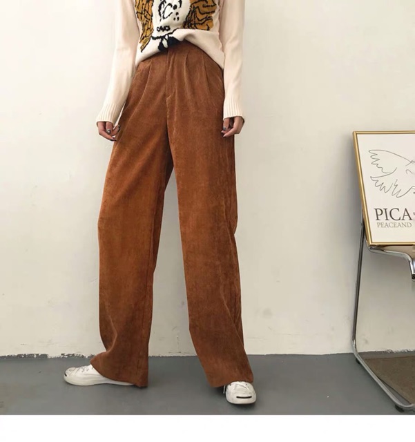 [ORDER] Quần nhung ulzzang ống rộng đủ màu culottes - có ảnh thật phía sau | BigBuy360 - bigbuy360.vn