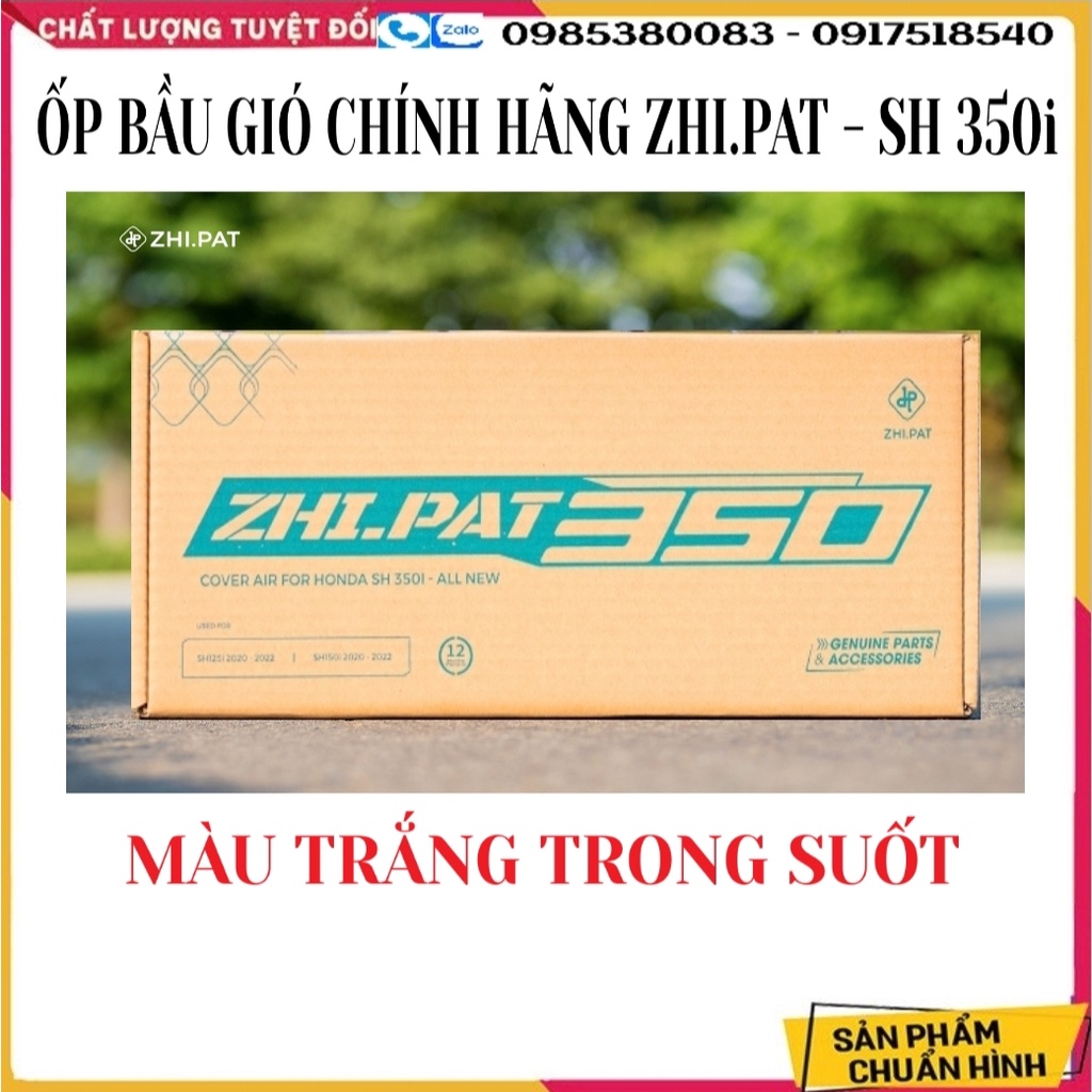 Ốp Bầu Gió (Ốp Pô E) Màu Đen Khói Và Trắng Trong Suốt, Hàng Chính Hãng Zhi.Pat Cho Honda SH 350i
