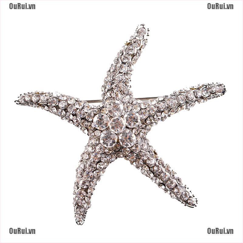 Ghim Cài Áo Hình Ngôi Sao Đính Đá 3 Màu Thời Trang