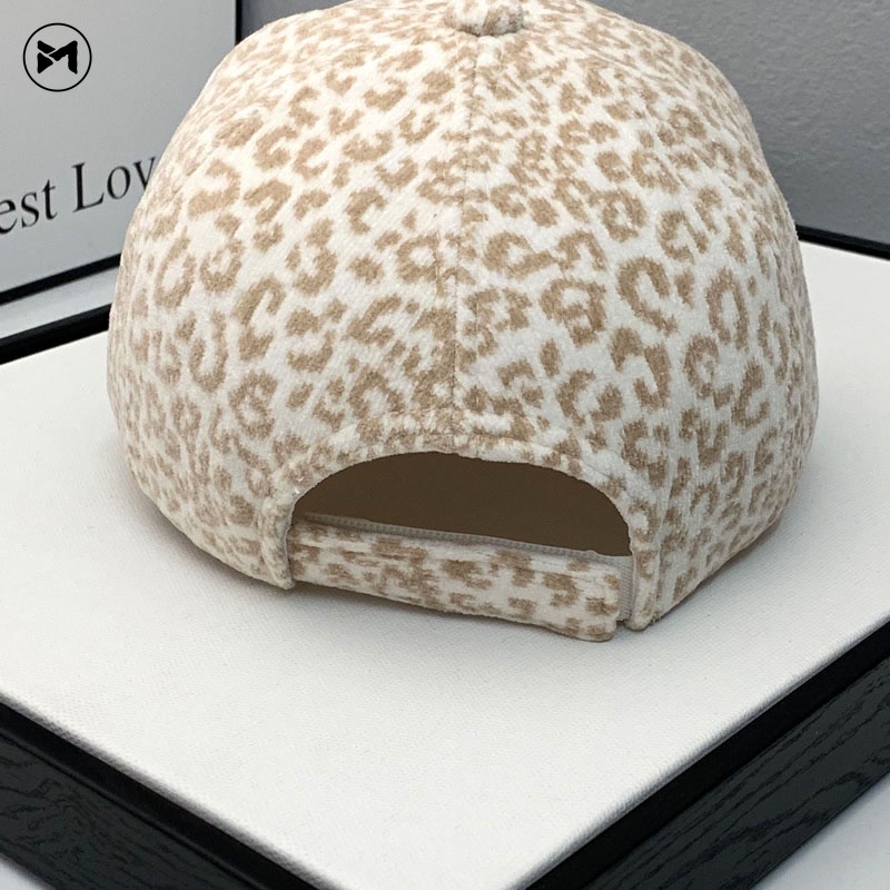 Mũ Lưỡi Trai Da Lộn Họa Tiết Da Báo Cá Tính Thời Trang Phong Cách Hàn Quốc