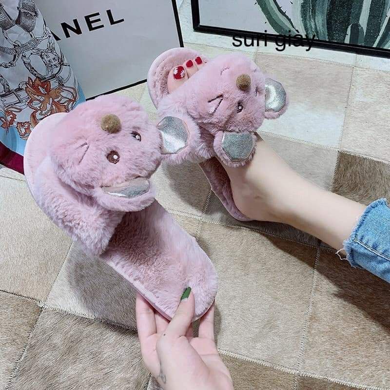 Dép lông mang trong nhà hình con chuột