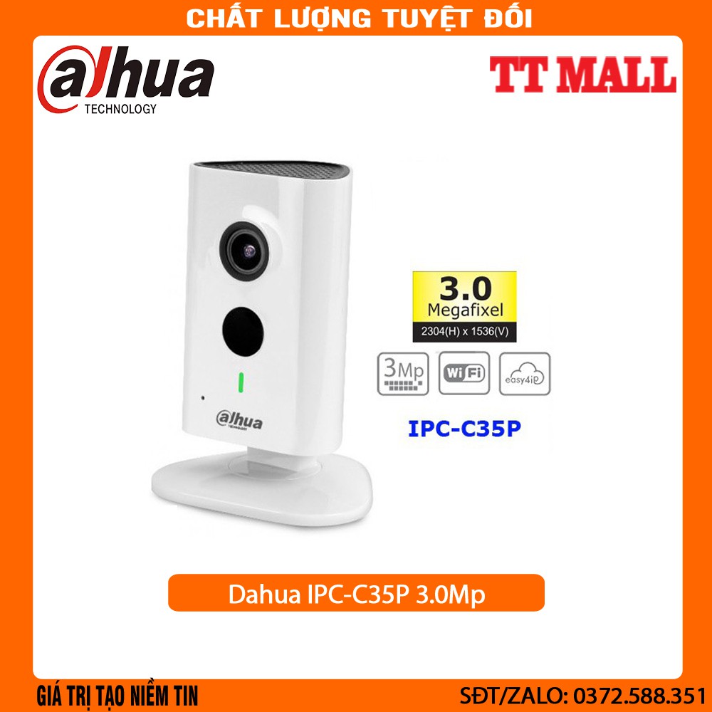 {Giá Hủy Diệt} Camera wifi không dây dahua c35p 3.0 megapixel - hàng chính hãng - bảo hành 2 năm .