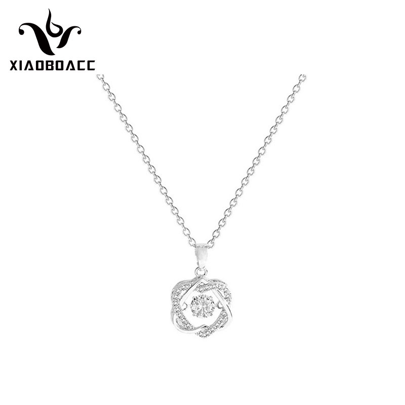 XiaoboACC Vòng Cổ Bằng Thép Titan Mạ Vàng 18K Mặt Hình Ngôi Sao Bát Giác - 38CM+6CM