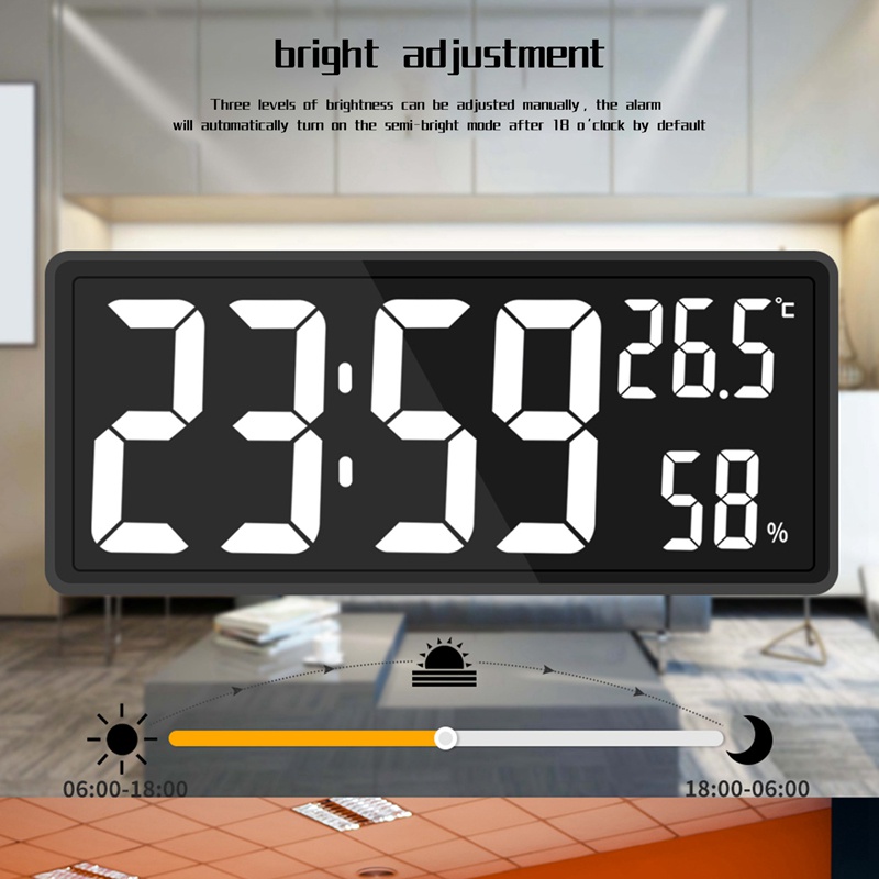Đồng Hồ Điện Tử Màn Hình LED Kỹ Thuật Số Hiển Thị Nhiệt Độ Và Độ Ẩm Cho Nhà Nông Trại