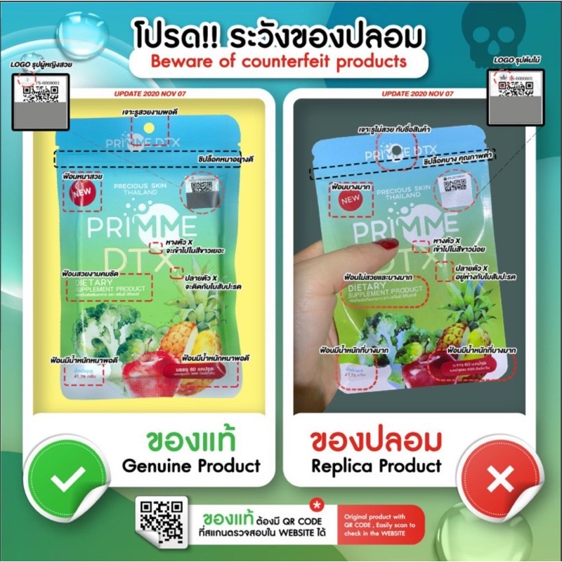 Giảm cân thải độc Primme Detox rau củ quả Thái Lan - Viên uống khử mỡ rau xanh 60 viên