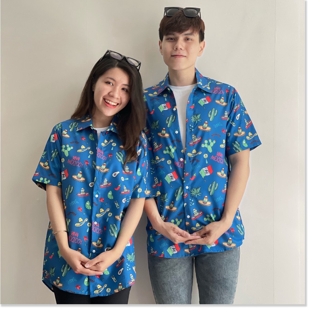 ÁO SƠ MI NAM NỮ, THIẾT KẾ HỌA TIẾT SIÊU NGẦU,CHẤT LIỆU VÃI THOÁNG MÁT LANA FASHION