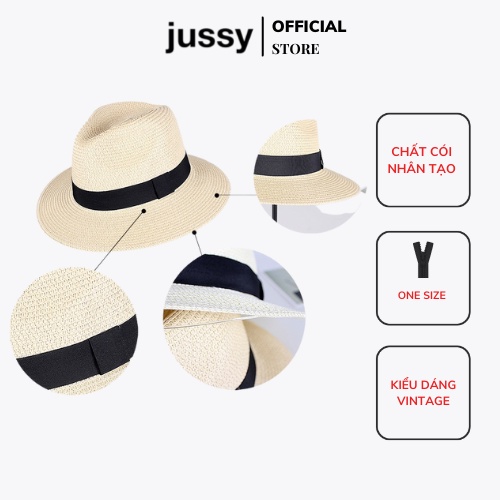 Mũ Cói Đi Biển Jussy Official Phong Cách Nón Cói Panama Unisex Nam Nữ Đều Đội Đẹp Nhiều Màu Hot
